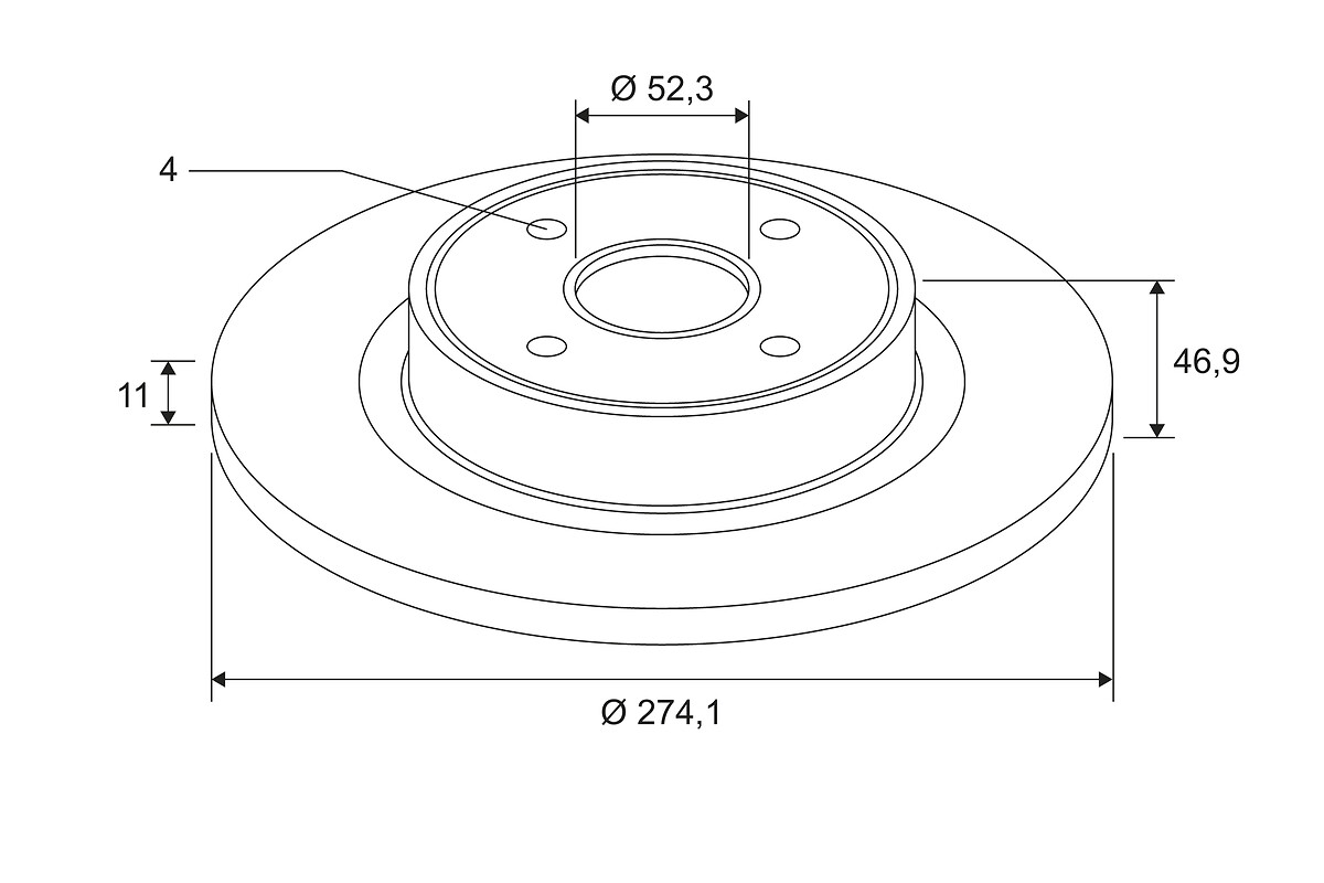 BRAKE DISC X1 WITH BRG REN MEGANE I RR